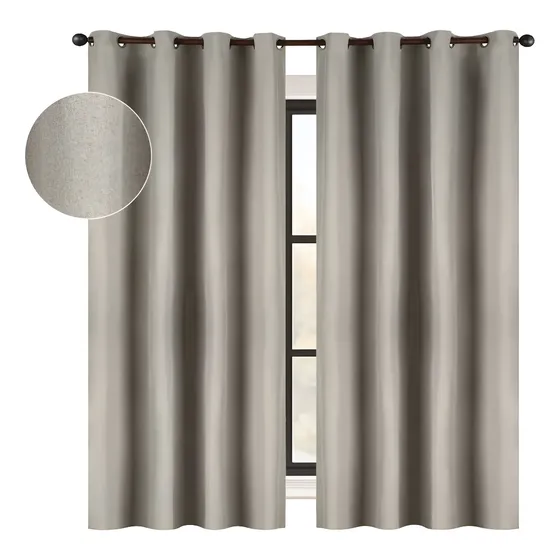 Cortina Blackout 100% Casatua 2 Paños 107x160cm Textura Lino Beige | Cuotas sin interés
