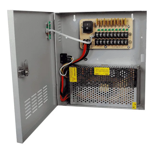 Fuente De Poder Regulada 12v Cd / 20 Amperes Para 9 Camaras