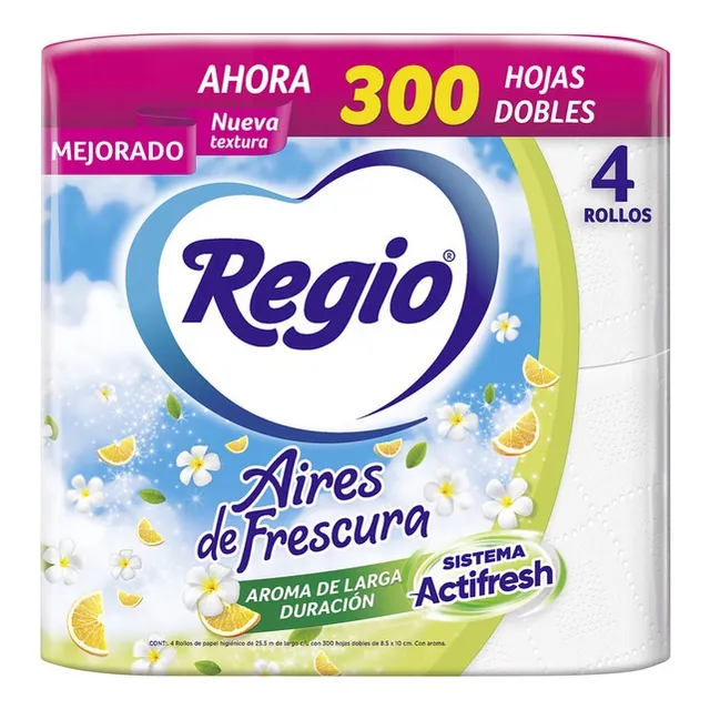 Papel Higienico Regio Aires De Frescura 4 Rollos