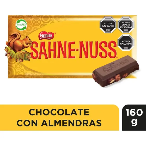 Chocolate Sahne Nuss Nestlé 160g Con Almendras