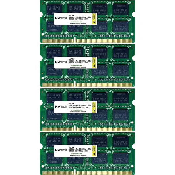 Memoria Ram 16gb 4x4gb Ddr3 1600mhz Pc3 12800 Sodimm Nvtek