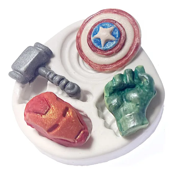 Moldes De Silicone  Super Heróis Confeitaria Biscuit Resina