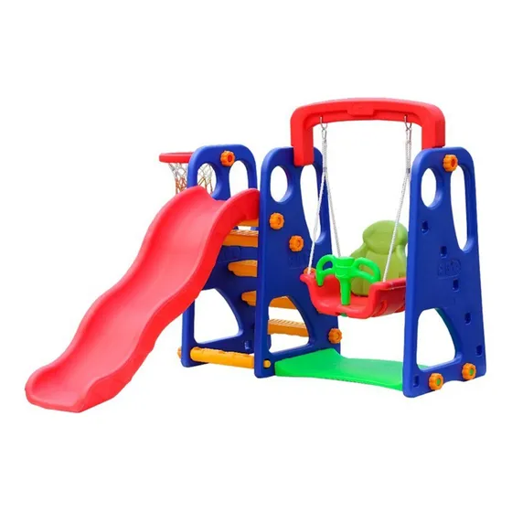 Resbaladera Tobogán Columpio Básquet Para Niños Juego 3 En 1