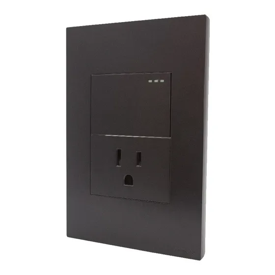 Toma Corriente Doble Mas Interruptor Negro Black De Lujo