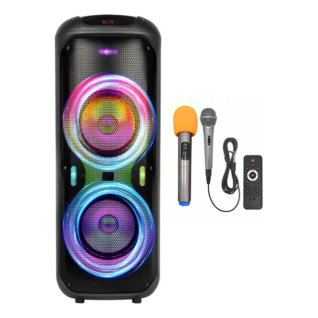 Grande Bocinas Bluetooth Portátil Inalámbrico Led Micrófono