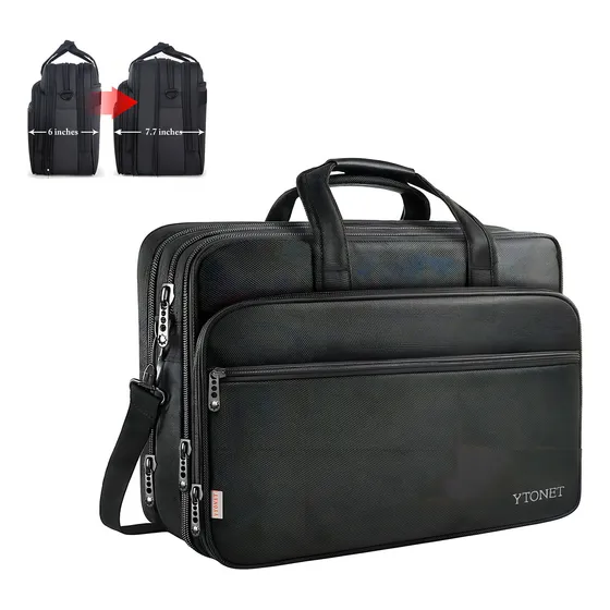 Maletín Portafolio Para Laptop De 17 In Hombre Impermeable Ytonet 108500BLK Negro