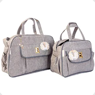 Espera Feliz Baby Kit Mala Bolsa Maternidade Reforçada Impermeåvel Cinza 2 Peças Espera Feliz Baby Kit Mala Bolsa Maternidade Reforçada Impermeåvel Cinza 2 Peças