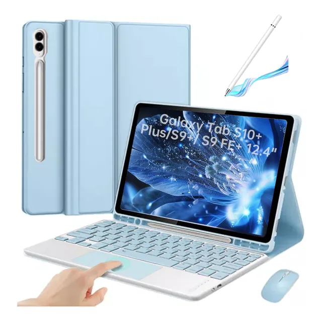 Funda Teclado Táctil Lapiz Para Galaxy S10+plus/s9 Fe+12.4''