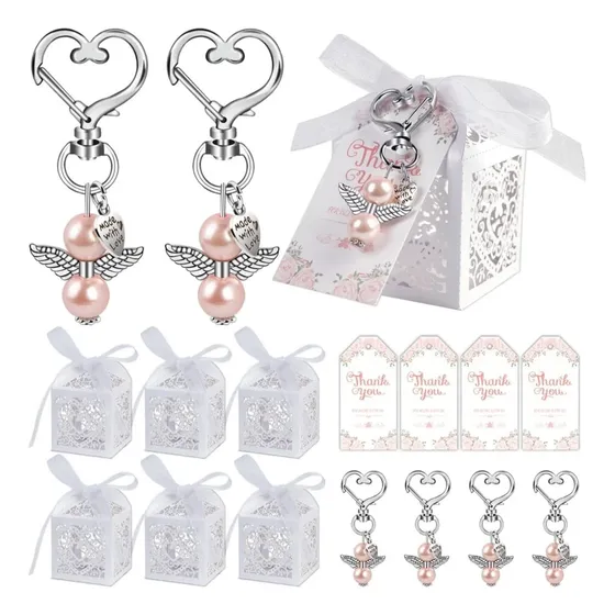 Llavero De Angel Para Baby Shower Recuerdo Boda Pack 24pcs