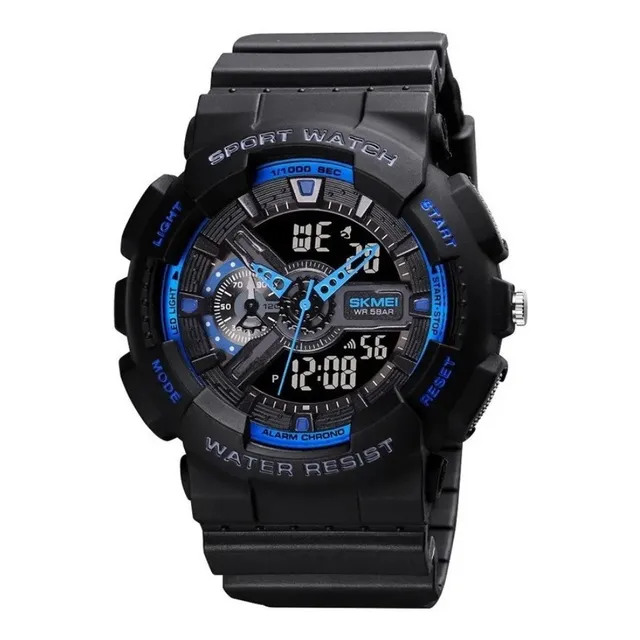 Reloj Unisex Skmei De Agujas Negro Resiste 50m 1688 Azul