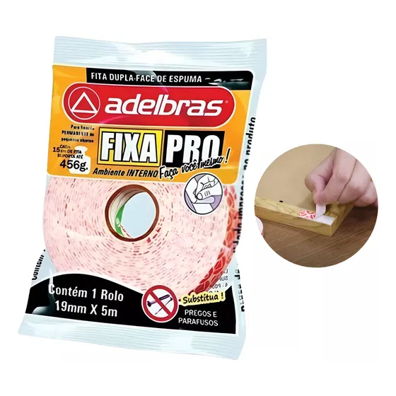 Fita Banana Dupla Face Adelbras 19mmx5m