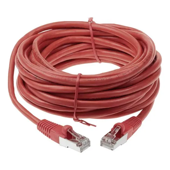 Sf Cable 35 Ft Blindado Cat5e Moldeado Alta Velocidad Rojo