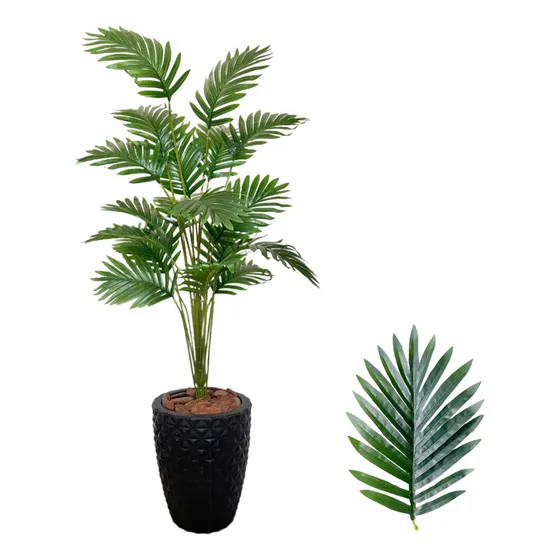 Palmeira Artificial Grande Com Vaso Polietileno Completo