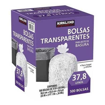 Bolsas Plástico Basura Cestos Oficina Casa 37 Lt 500 Pz Bolsas Plástico Basura Cestos Oficina Casa 37 Lt 500 Pz