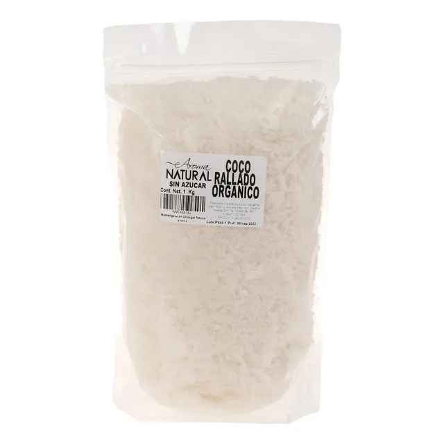 Coco Rallado Organico Sin Azúcar 1 Kg 100% Natural Premium Color Blanco