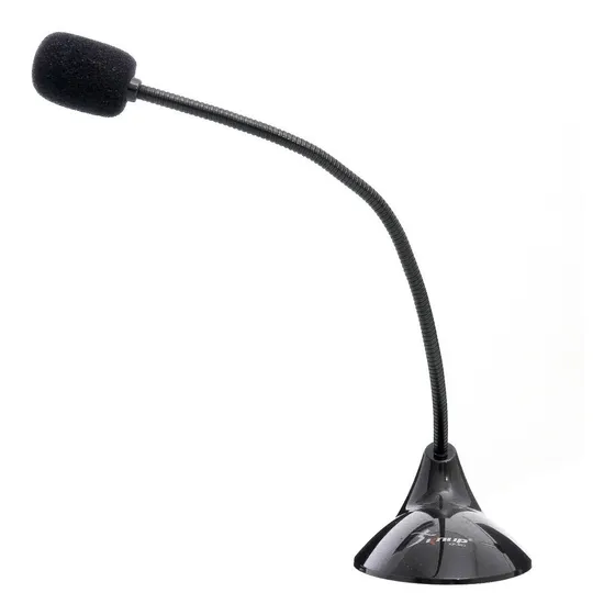 Microfone Gamer De Mesa Para PC E Notebook Podcast P2 Pedestal Dinâmico Omnidirecional Knup KP-903