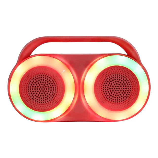 Bocina Portatil Fussion  Rojo Con Bluetooth Y Usb / Luces 