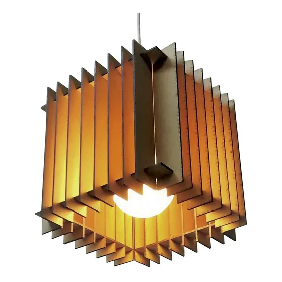 Lampara Cuadrada Hogar Colgante Living Colgar Mdf
