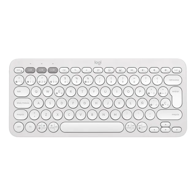 Logitech Pebble Keys 2 K380s, Teclado Bt Multidispositivo Wh Color del teclado Blanco Idioma Español
