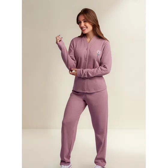 Pijama Aberto Moletinhos Flanelado Outono Inverno Presente
