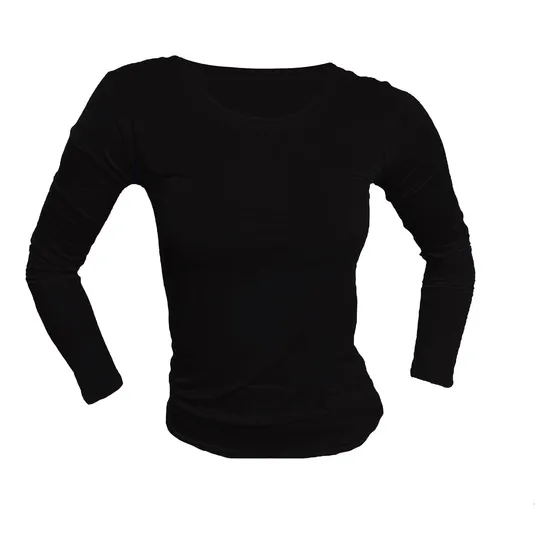 6 Camisetas Bambú Mujer Manga Larga Cuello Redondo M-l,l-xxl