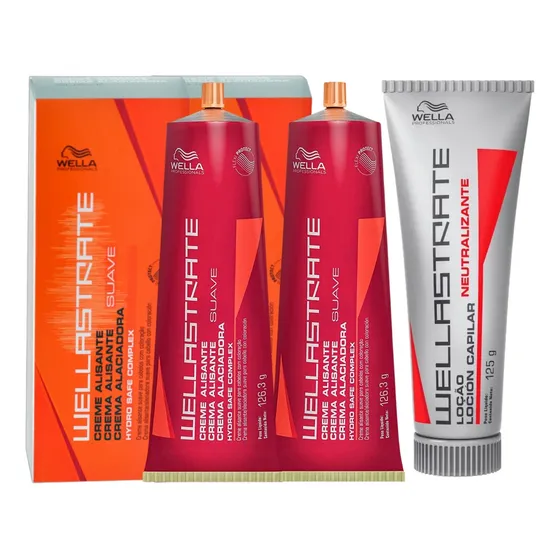 Kit 2 Creme Alisante Wellastrate Suave + Neutralizante Wella