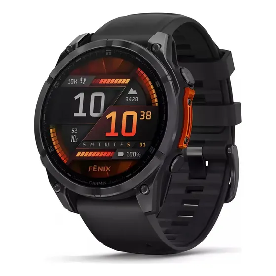 Garmin Fénix 8 47mm Amoled Safira - Laranja - Gps