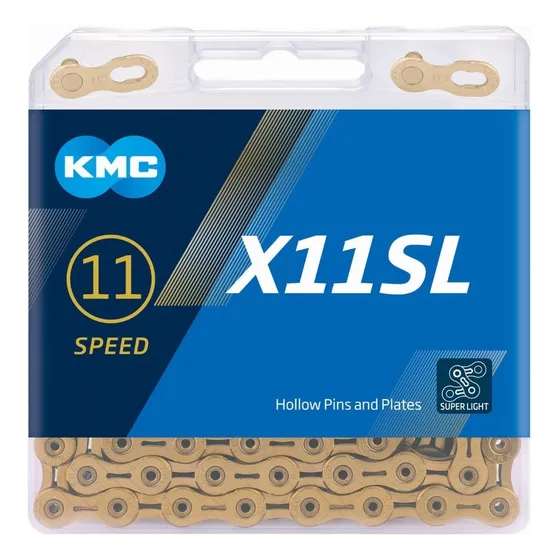 Cadena Para Bicicleta Kmc X11 Sl, 11 Velocidades, Color Dora