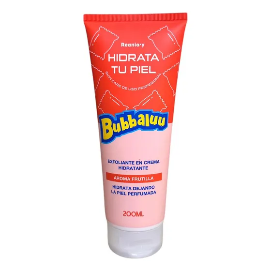 Exfoliante En Crema Hidratante Facial Y Corporal Bubbaluu Fragancia Frutilla