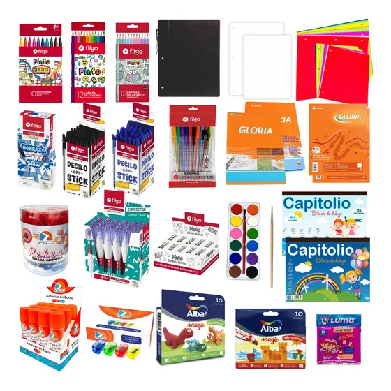 Kit 417 Productos Librería Escolar Mayorista Completo Útiles