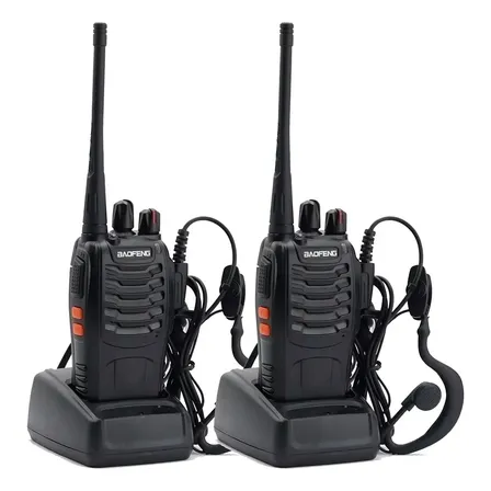 Kit X 2 Handy Baofeng Radio Walkie Talkie Bf888s 16ch Uhf Bandas de frecuencia 16 Color Negro
