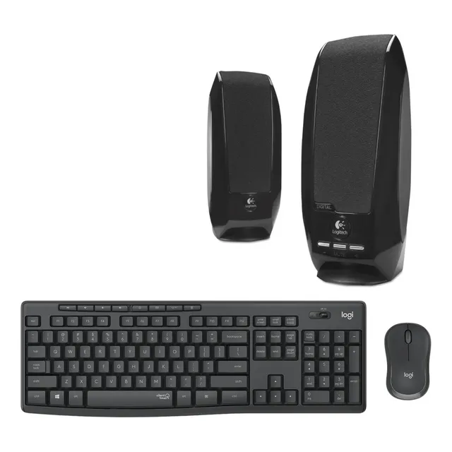 Combo De Pc Teclado Mouse Inalambrico + Parlantes Logitech 