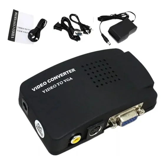Convertidor De Video Rca / Svideo / Vga A Vga Incluye Cables