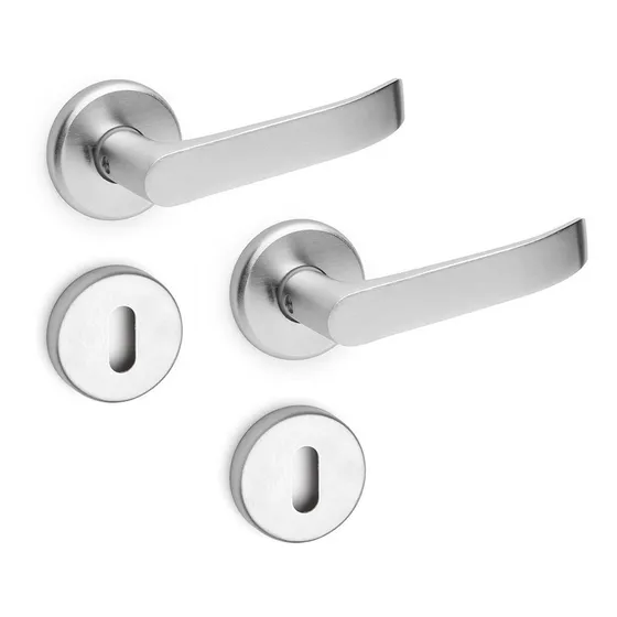 Manija Picaporte Nova Doble Balancín Aluminio + Boca Llaves