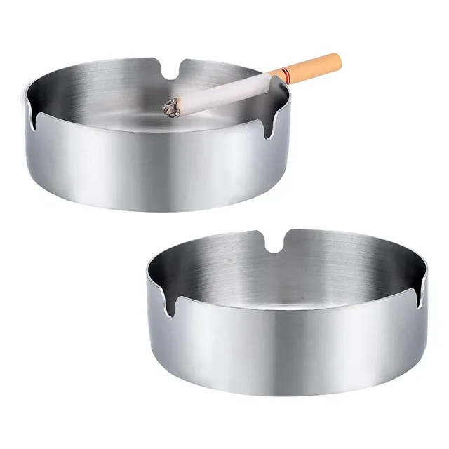 Cenicero Acero Inoxidable Cigarrillos Oficina Hogar Bar 2pcs