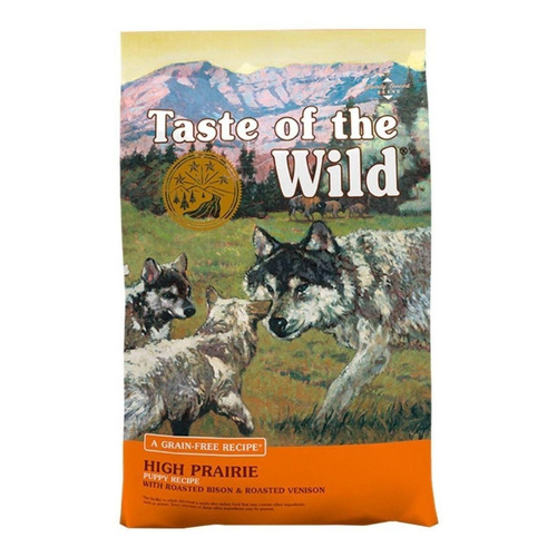 Alimento Taste of the Wild High Prairie Puppy para perro cachorro todos los tamaños sabor bisonte asado y venado asado en bolsa de 12.7kg