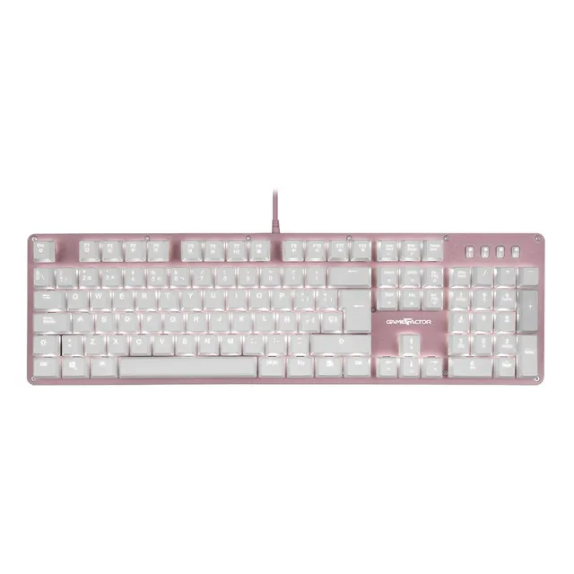 Teclado Gamer Game Factor Kbg400 Mecanico Switch Red Rosa
