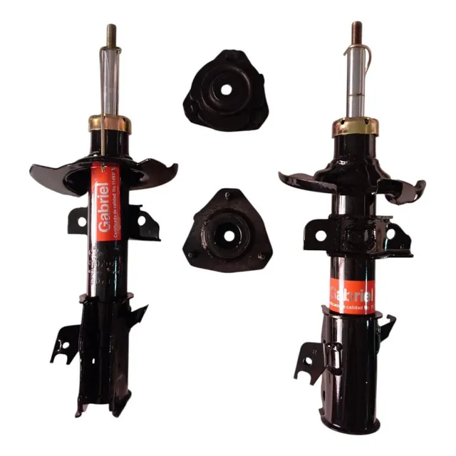 Kit 2 Amortiguadores Delanteros + Soportes Para Mazda 2 Gas