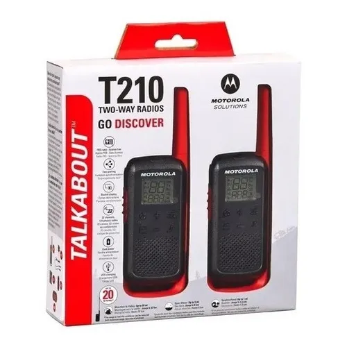 Walkie-talkie Motorola Talkabout T210 de 2 radios y frecuencia GMRS/FRS - negro 220V