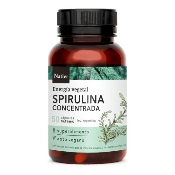 Spirulina Concentrada Natier 50 Caps Quemador Adelgazante