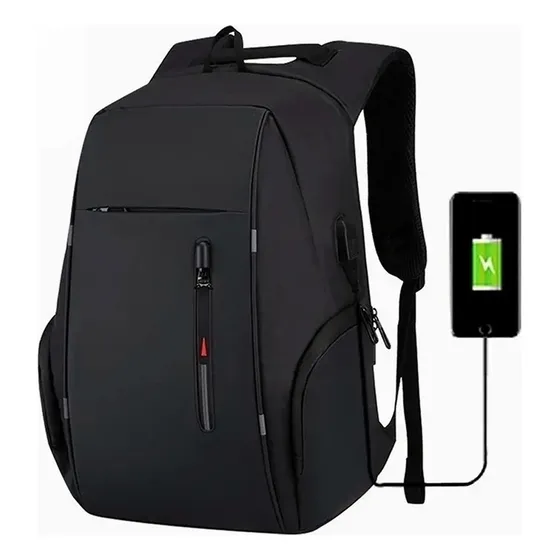 Mochila Urbana Genérica Ypm1109 Color Negro Diseño Lisa 25l