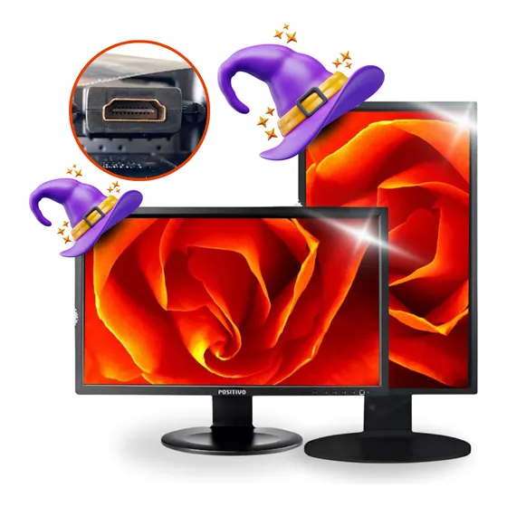 Monitor Hdmi Positivo 19 Polegadas Ajustável Giratória Led