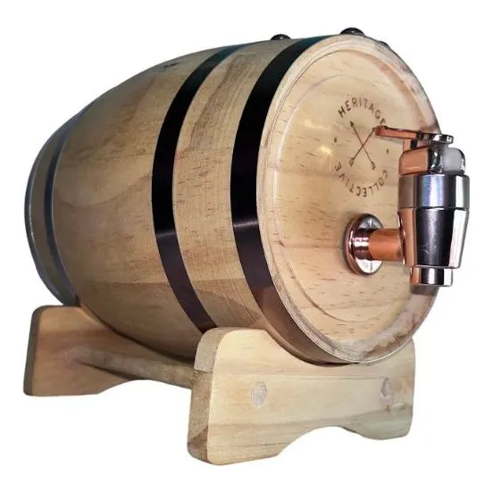Barril 800 Ml Dispensador Whisky Diseño Madera Cerveza Vino