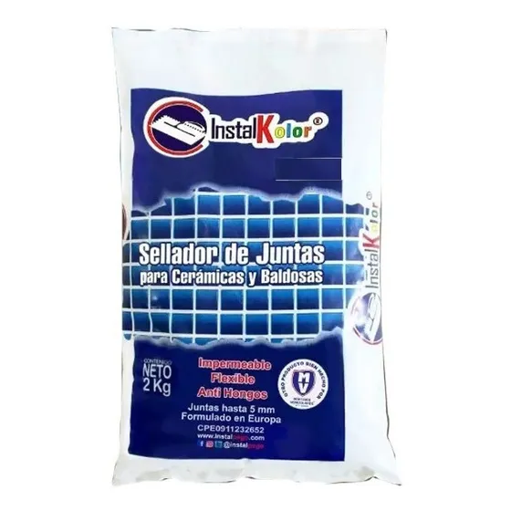 Instalkolor Gris Claro 2kg Sellador Junta Mortero Venezolano