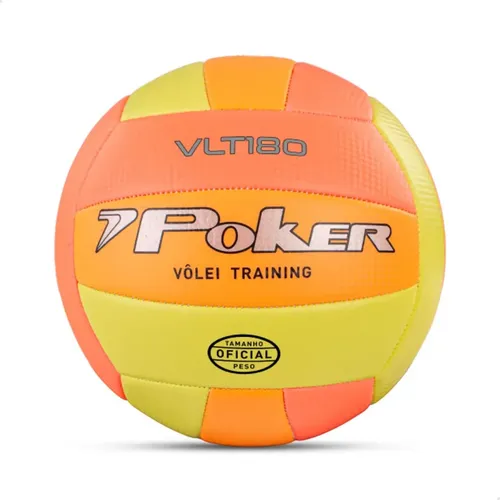 Bola De Vôlei Poker Training Vlt 180 Cor Coral/amarelo