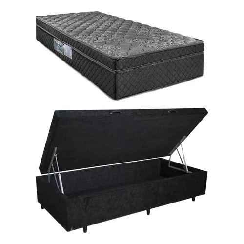 Cama Box Baú Solteiro + Colchão Portobel De Mola Arezzo