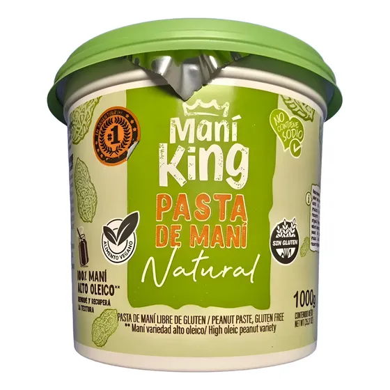 Pasta De Maní Natural King 1kg Sin Tacc Alta En Proteínas