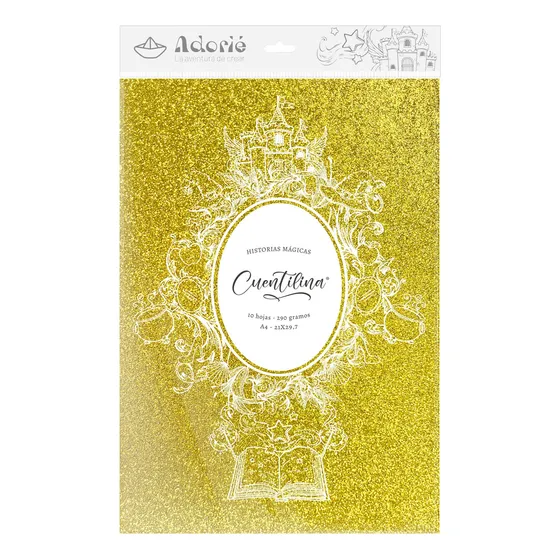 Cuentilina By Adorie- Brillos Clásicos X 10 Hojas Color Dorado Estrella