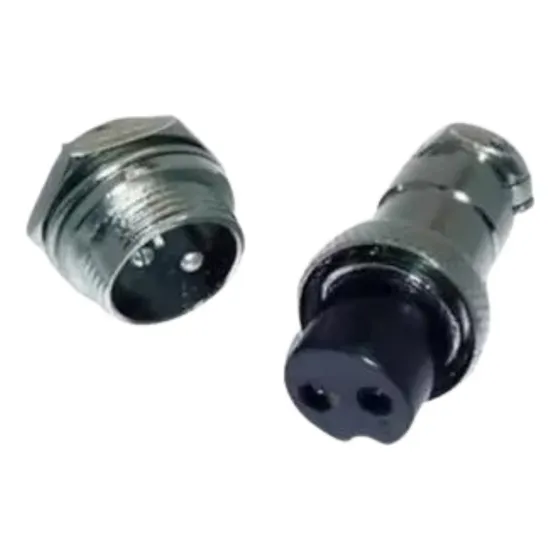 50 Peças - Conector Mike 2 Vias Gx16 Macho / Fêmea (par) 