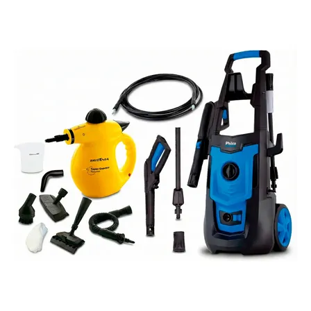 Lavadora De Alta Pressão 1800w Philco + Vaporizador 127v Azul 110v 60